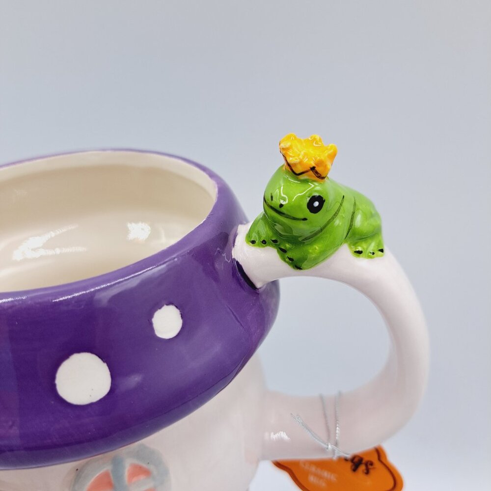 10 Strawberry Street Fairycore Toadstool Mushroom Ceramic Mug & Frog Prince - Picture 4 of 8